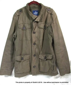 WOMENS OLD NAVY Distressed OLIVE GREEN Army-Style JACKET Coat SZ L - Picture 1 of 6