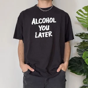 Camiseta Y2K 2000s Funny Alcohol 2XL Humor Negro Call You Later - Imagen 1 de 8