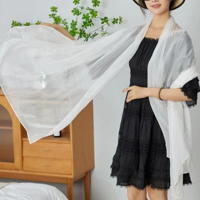 Para Mujer Vestidos de Noche Estola Grande Liso Largo Gasa Transparente Suave Cuello Bufanda Foto 1 de 4