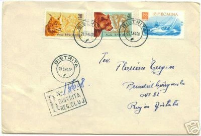 Estampillas registradas de portada, caza, navegación de Rumania 1961 Foto 1 de 1