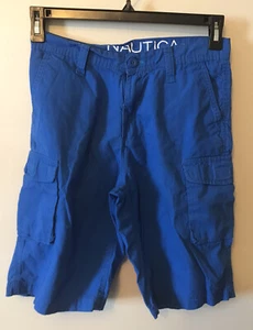 NAUTICA CARGO SHORTS Boys YOUTH SIZE 16 Blue Flat Front Summer Outdoor Travel - Picture 1 of 7