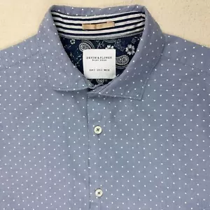 Denim & Flower Ricky Singh Shirt Mens Size USA S MEX 38 Button Down Short Sleeve - Picture 1 of 9