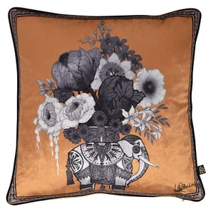Laurence Llewelyn-Bowen Velvet Elephant Sofa Scatter Cushion Cover 43x43cm Gold - Picture 1 of 2