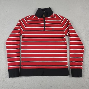 Ralph Lauren Sweater Boys Medium Red Striped 1/4 Zip Pullover Sweatshirt Kids * - Picture 1 of 10
