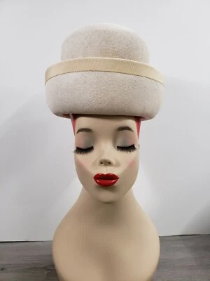 DE COLECCIÓN CAIN & SLOAN NASHVILLE TN MARFIL TEJIDO BURBUJA SOMBRERO ALTA MODA  Foto 1 de 4