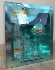 BABYCHAM COLLECTORS' GIFT SET GLASS, EMPTY BOTTLE & CHRISTMAS TREE BAUBLE - Picture 1 of 8