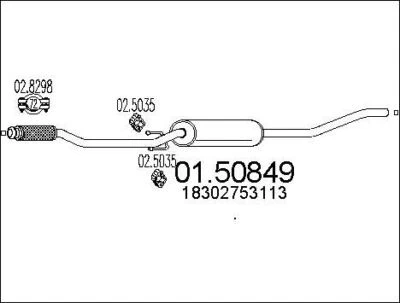 SILENCIEUX INTERMéDIAIRE MINI MINI COOPER,MINI CLUBMAN COOPER - Photo 1/2