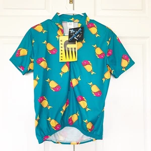 NWT Urbanek Women’s Cycling Jersey Turquoise Piranha Tacos Size S - Bild 1 von 6