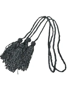 Marine 2er Set Vorhang Gardine Raffhalter 5" Quasten Kopf und Pailletten  - Bild 1 von 5