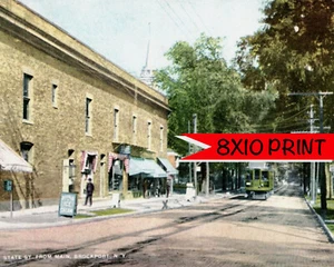 Brockport NY Trolley 1910 8"x10" stampa cartolina ingrandita decorazione parete P154 - Foto 1 di 1