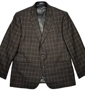 Cappotto sportivo Stanford uomo 46R lana merino vestibilità classica blazer marrone blu fili - Foto 1 di 13