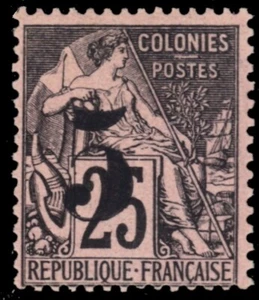 COCHIN CHINA 4 - Allegorie von Frankreich ""1887 provisorisch"" (Pb90708) - Bild 1 von 1