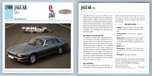 Jaguar - XJR-S - 1988 High Performance - Classic Cars Collectors Club Card - Picture 1 of 1