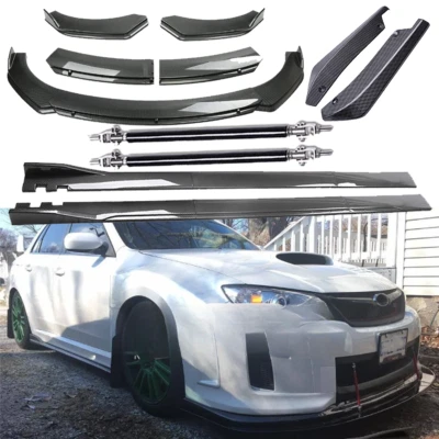 Front Bumper Lip Rear Splitter Spoiler Side Skirt Carbon Fiber For Subaru WRX Foto 1 de 4