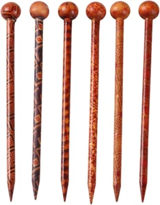 6 Pieces Wood Hair Sticks Japanese Hair Chopsticks for Hair Pins for Women Long - Picture 1 of 12