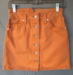 Minifalda Levis Muesca Línea A Denim Botón Frontal Mujer Talla 26 Óxido A3543 - Imagen 1 de 10