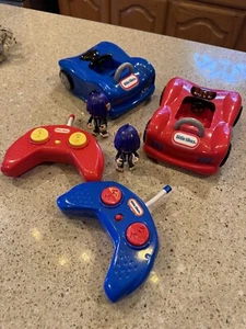 2 Little Tikes RC Bumper Cars ~Works Great W/O Original Drivers Red & Blue Cars - Picture 1 of 23
