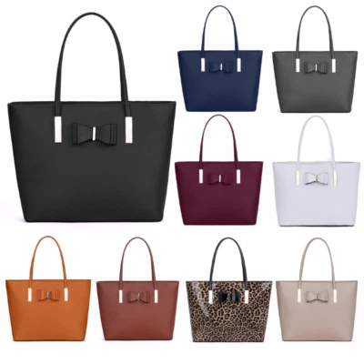 kukubird Women's Top-Handle Black Large Tote Bag Handbag Simple Shoulder Bag