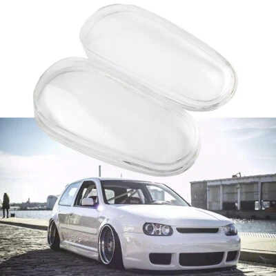 Left & Right Headlight Glass Lens Pair Clear For 1999-2005 VW MK4 Golf/GTI/R32 Foto 1 de 4