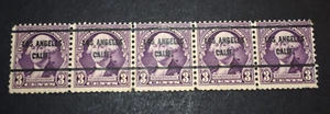 5 - 1932 US Stamps - Scott # 720 - 3 Cent Washington Precancels - LA, CA - Used - Picture 1 of 3