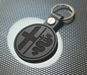 Schlüsselanhänger GILUIA STELVIO SCHWARZ LEDER ABZEICHEN MITO GIULIETTA GT GTV SPIDER - Bild 1 von 8