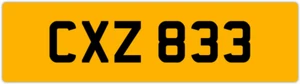 CXZ 833 C 3x3 DATELESS PRIVATE NUMBER PLATE CAM COL CHRIS CHAS CHARLIE CAL CON - Picture 1 of 1