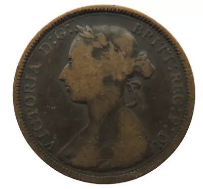 1891 Queen Victoria Halfpenny Coin - Great Britain • 5.10£