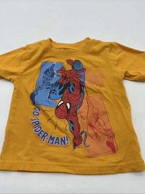 Marvel T-Shirt Youth Boy 12M Graphic Print Spiderman Yellow ..#32713 - Image 1 of 4