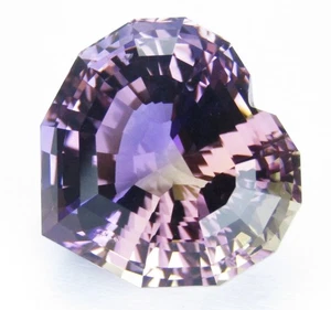 15.94Cts Nice Natural Bolivian Bi-Color Ametrine Heart Custom Cut Loose Gemstone - Picture 1 of 7