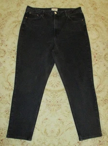 F&F Stretchy Black Denim Tapered Jeans 16 - Picture 1 of 4