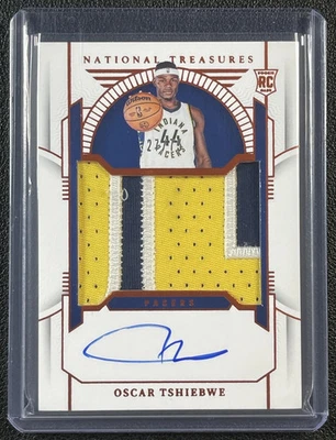 OSCAR TSHIEBWE 2023-24 NATIONAL TREASURES #146 ROOKIE PATCH AUTO ORANGE RC 27/75 - Image 1 of 2