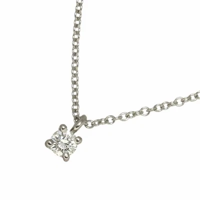 TIFFANY Co. Solitaire Diamond Necklace Platinum 90300931 - Image 1 of 4
