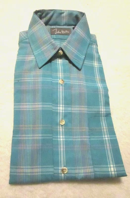 John Weitz 多色格子长袖休闲领纽扣衬衫 - M 码全新带标签 — 第 1/4 张图片