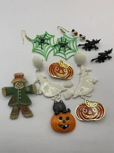 Lotto costume vintage gioielli HALLOWEEN orecchini fantasmi broccati gatto ragno - Foto 1 di 14