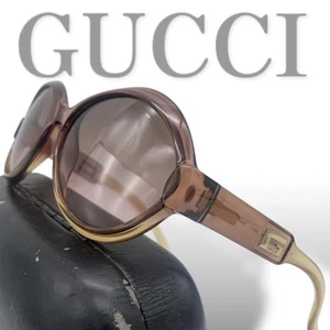 Gucci Sunglasses Rectangle Logo Brown #M238 - Picture 1 of 7