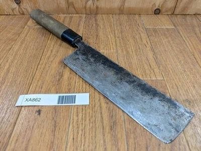 Cuchillo de cocina de chef japonés NAKIRI DAÑADO HECHO A MANO vintage 180/330 mm XA862 Foto 1 de 4