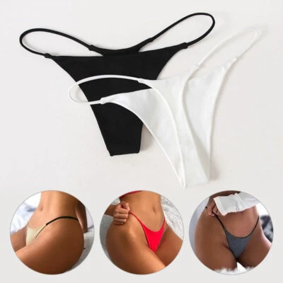 Women Sexy G String Thong Panties Underwear Low Waist Strappy Bikini Knickers - Bild 1 von 4
