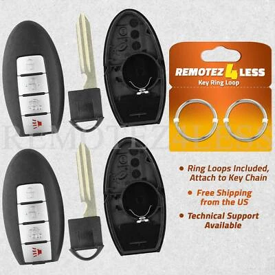 2 For 2009 2010 2011 2012 2013 2014 Nissan Maxima Remote Shell Case Key Cover Foto 1 de 4