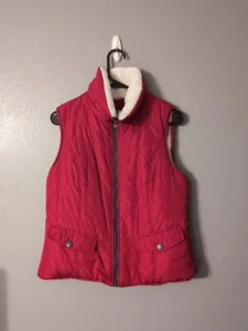 Kenneth Cole Reaction Red Sherpa Lined Puffer Vest Size M - Picture 1 of 7