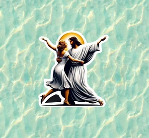 Dancing Jesus 100% waterproof vinyl sticker decal - several sizes available - Picture 1 of 1
