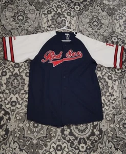 BOSTON RED SOX BASEBALL JERSEY WOMEN'S XL DARK BLUE MLB SPORTS STITCHES APPAREL - Picture 1 of 12