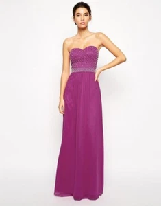 CHI LONDON Schulterfrei Maxikleid Größe UK8 EUR36 US4 - Imagen 1 de 7