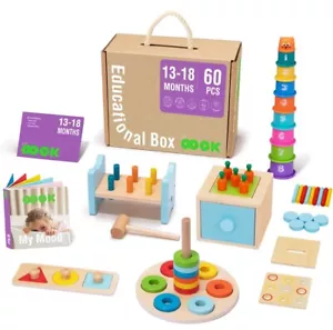 TOOKYLAND Montessori Toys for 13-18 Months Educational Box 60 Pcs - Picture 1 of 3