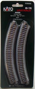 Kato Unitrack 20-170 216mm (8'') Radius 45 Curve Track R216-45 (N scale) 4PCS - Picture 1 of 1