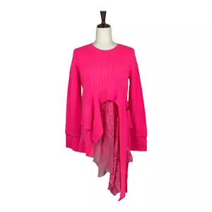 Sies Marjan Women's Pink Layered Lace Wool/Cashmere Sweater Medium A33 - Picture 1 of 6