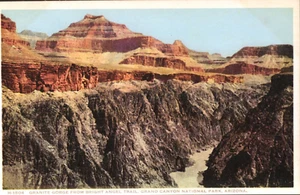 Granite Gorge From Bright Angel Trail Arizona Fred Harvey Phostint Postcard - Picture 1 of 2