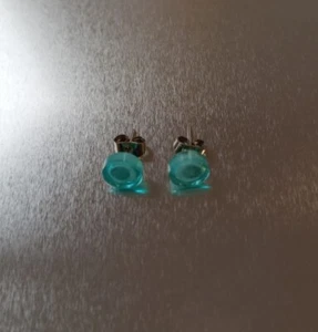 NEU Ohrstecker antiallergisch mit rundem Lego-Stein türkis - Bild 1 von 1