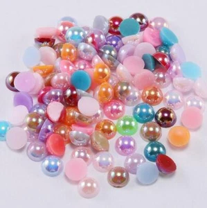Acrylic ABS semi-circular flat back clipping pearl Jewelry clothing accessories - Picture 1 of 24