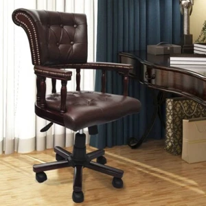 Chesterfield Captains Swivel Office Chair Brown - Picture 1 of 6