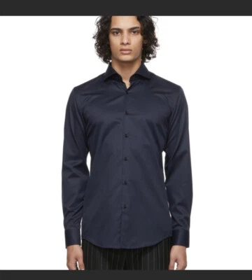 HUGO BOSS Navy C-Jason Shirt Size 40 15 3/4 - Image 1 of 4
